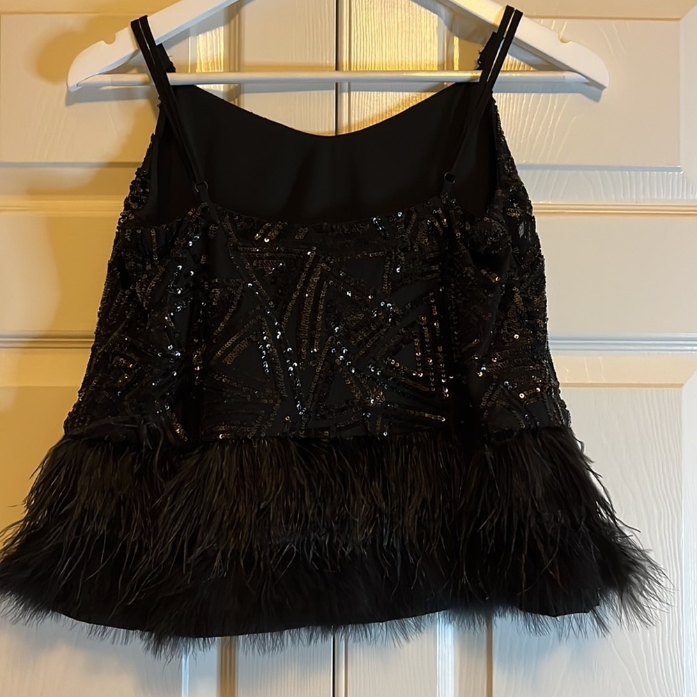 Black Sequin Adjustable Strap Top - image 2